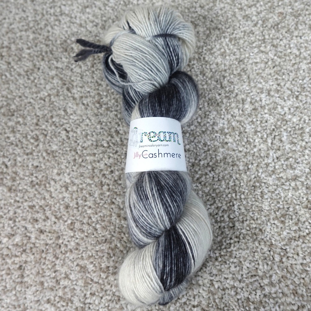 Dream in Color Jilly with Cashmere Yarn Black & White 741 Merino Wool 440yd